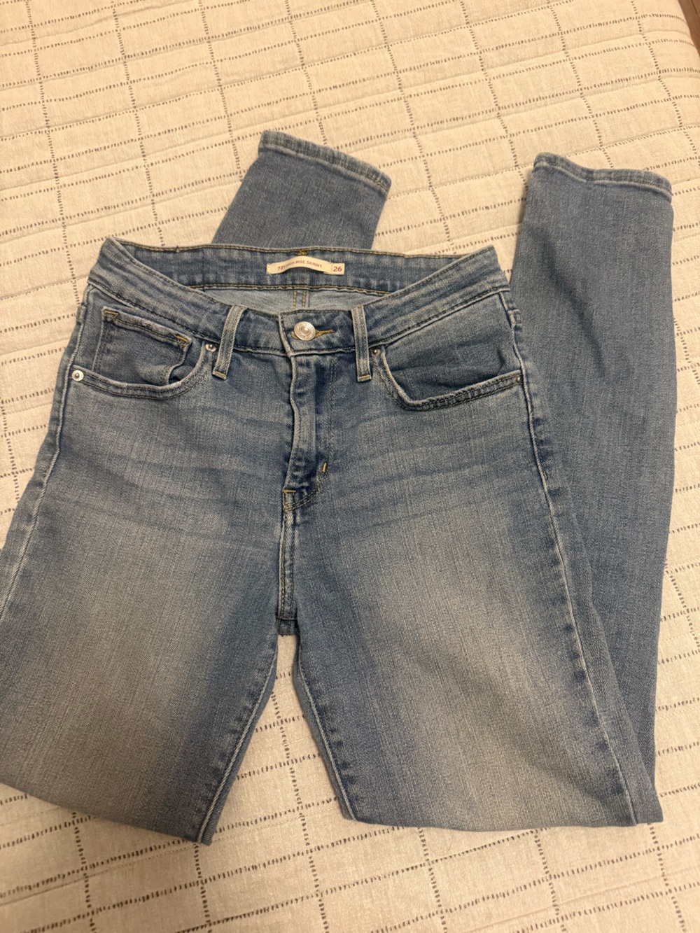Levi's Women's High-Rise Pale Blue Straight Jeans